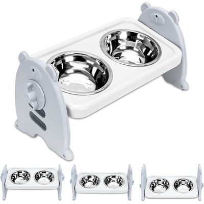 Gamelles surélevées réglables 3 2 gamelles inoxydable animaux compagnie, en