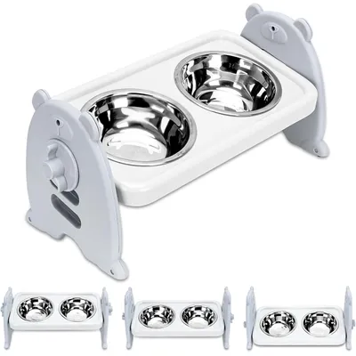 Gamelles surélevées réglables 3 2 gamelles inoxydable animaux compagnie, en Gamelles surélevées réglables 3 2 gamelles inoxydable animaux compagnie, en