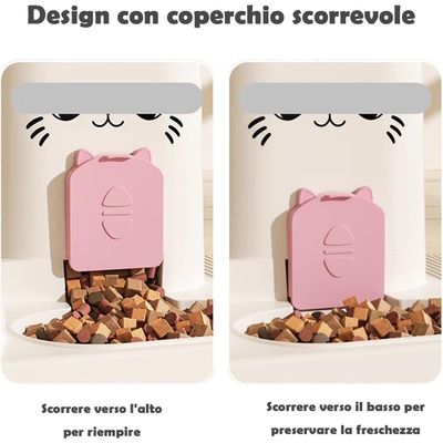 HausPets Distributeur Croquettes Eau Chat Chien 2 en 1 Gravité PP