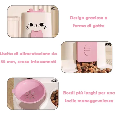 HausPets Distributeur Croquettes Eau Chat Chien 2 en 1 Gravité PP