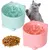 2 erhöhte Fressnäpfe mit Labyrinth-Design – Rosa/Grün
