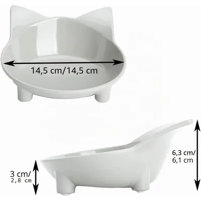 Lot 3 gamelles chat antidérapantes – Gris/blanc/jaune