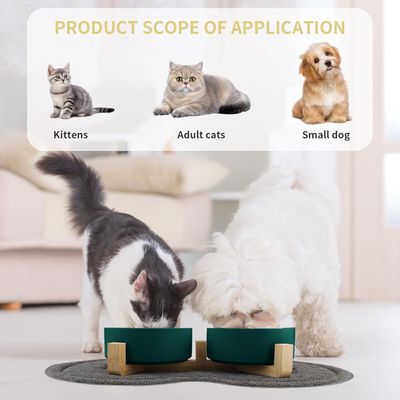 Gamelle Surélevée Support, 400ML Gamelle Tapis Design Double Bols, Idéal