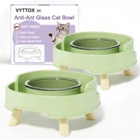 Gamelle verre anti-fourmis – Pour chats d’extérieur – Vert