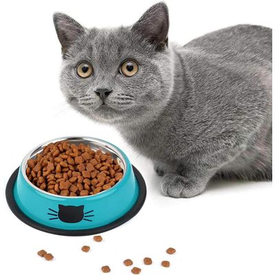 HausPets Lote 3 comederos acero antideslizantes – Azul/violeta/verde