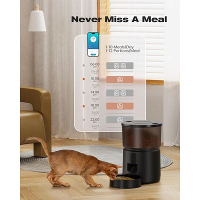HausPets Dispensador automático comida gatos 5G 2 4G WiFi 3L 10 comidas día