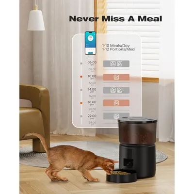 Distributeur croquettes chat auto 5G 2 4G WiFi 3L 10 repas jour Distributeur croquettes chat auto 5G 2 4G WiFi 3L 10 repas jour