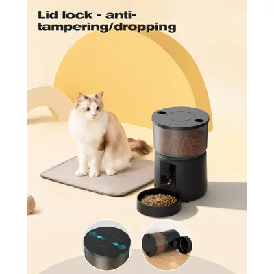 Distributeur croquettes chat auto 5G 2 4G WiFi 3L 10 repas jour Distributeur croquettes chat auto 5G 2 4G WiFi 3L 10 repas jour