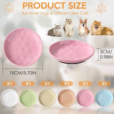 6 gamelles céramique chat 15x3cm – Base antidérapante