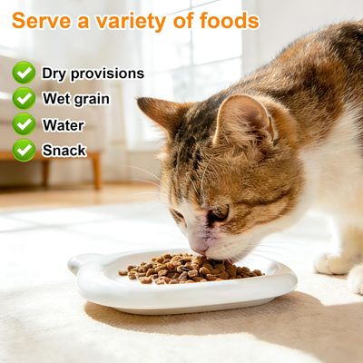 HausPets Comedero cerámica gato antivuelco – Blanco