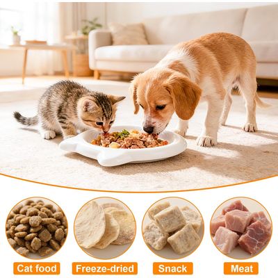 HausPets Comedero cerámica gato antivuelco – Blanco
