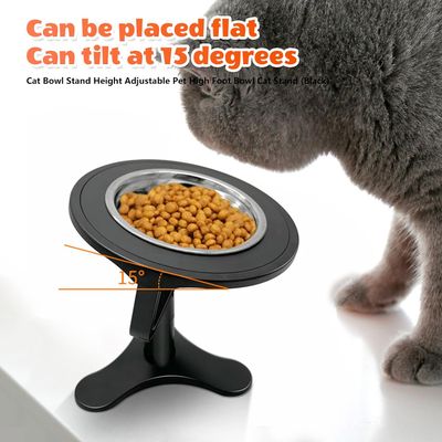 HausPets Comedero gato elevado 15° 3 alturas – Negro