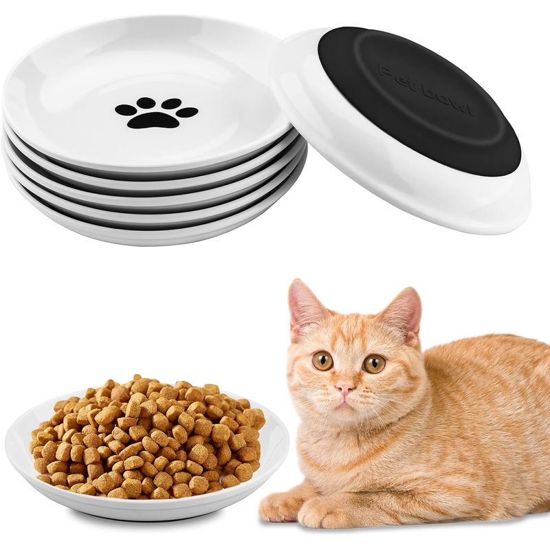 6 Keramik-Katzennäpfe – Rutschfester Boden – Flach