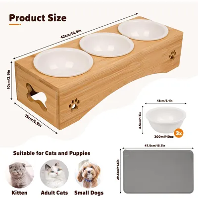 Lot 3 gamelles surélevées support gamelle silicone, gamelle céramique, chat Lot 3 gamelles surélevées support gamelle silicone, gamelle céramique, chat