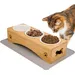 Set mit 3 erhöhten Katzennäpfen, Silikonständer und Keramiknäpfen