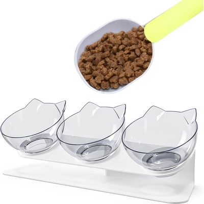 3er-Set erhöhte Katzennäpfe – 3-in-1 – Slow Feeder – 15°