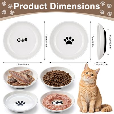 HausPets Set 3 comederos cerámica gato antideslizantes