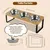 Lot de 3 gamelles surélevées en acier inoxydable avec support incliné à 15° Lot de 3 gamelles surélevées en acier inoxydable avec support incliné à 15°