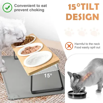Gamelle Petits Chiens Surélevée, 3 Bols Ceramique Support 15° mit Gamelle Petits Chiens Surélevée, 3 Bols Ceramique Support 15° mit