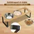 Lot de 3 gamelles surélevées en acier inoxydable avec support incliné à 15° Lot de 3 gamelles surélevées en acier inoxydable avec support incliné à 15°