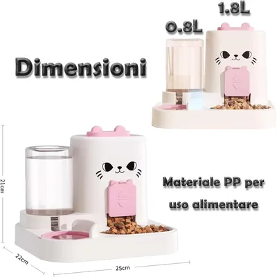HausPets Distributeur Croquettes Eau Chat Chien Gravité 1.8L+0.8L Gris HausPets Distributeur Croquettes Eau Chat Chien Gravité 1.8L+0.8L Gris