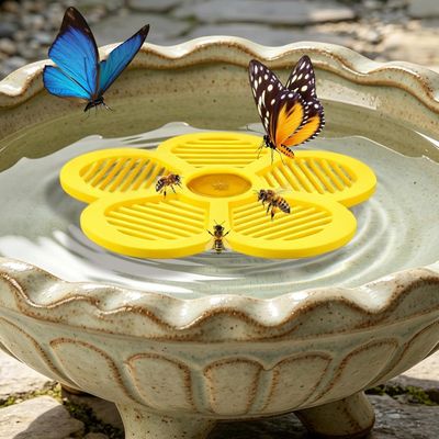 HausPets Bebedero flotante, estación forma flor 19,5 cm, comedero abejas