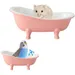 HausPets 2er Set Keramik Badewannenbett pink Kleintier