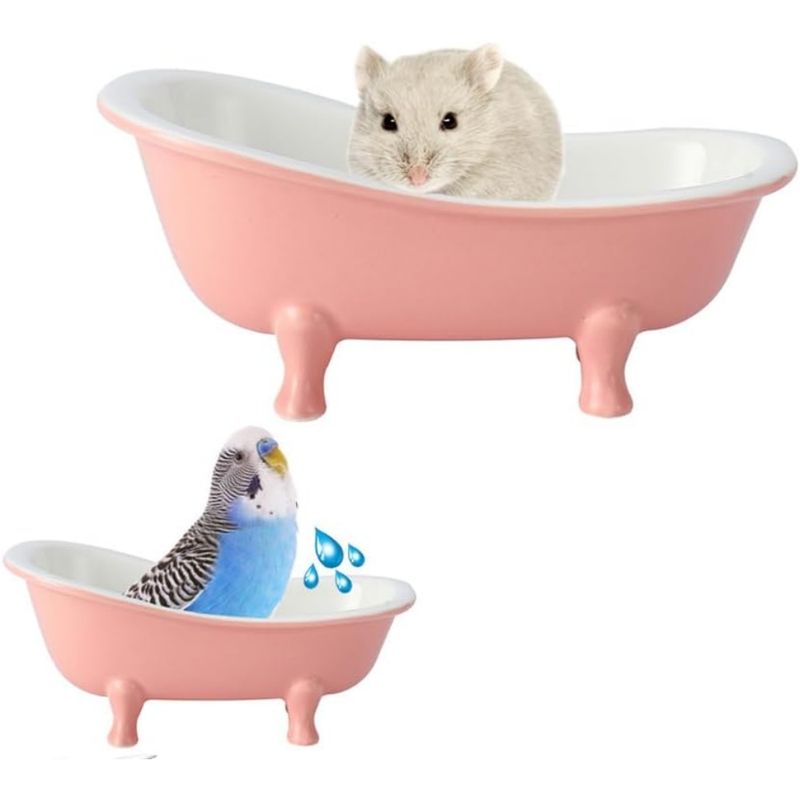 HausPets 2er Set Keramik Badewannenbett pink Kleintier