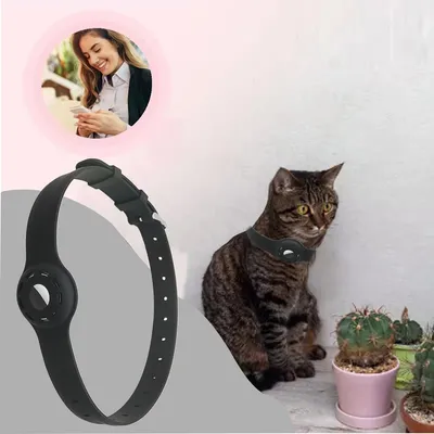 Sicherheitshalsband für Airtag - Silikon, schwarz