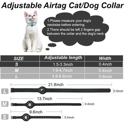 HausPets Collar antiestrangulamiento Airtag para gatos - Silicona, negro