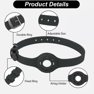 Sicherheitshalsband für Airtag - Silikon, schwarz