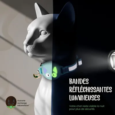Katzenhalsband für Airtag - reflektierend, leuchtend, Sicherheit