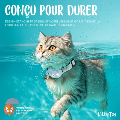 Katzenhalsband für Airtag - reflektierend, leuchtend, Sicherheit
