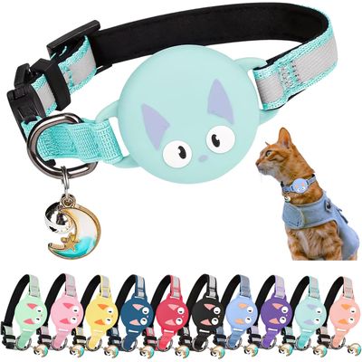 Katzenhalsband für Airtag - reflektierend, leuchtend, Sicherheit