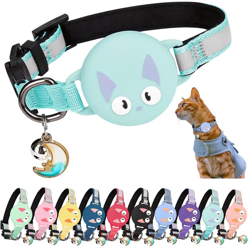 Katzenhalsband für Airtag - reflektierend, leuchtend, Sicherheit