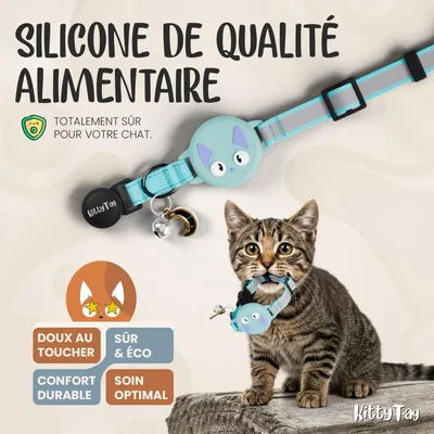 Katzenhalsband für Airtag - reflektierend, leuchtend, Sicherheit