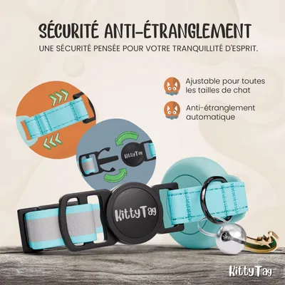 Katzenhalsband für Airtag - reflektierend, leuchtend, Sicherheit