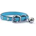 Weiches Lederhalsband mit Glocke 17-22 cm - hellblau