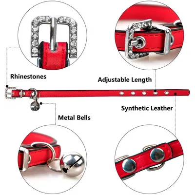 Weiches Lederhalsband mit Glocke 17-22 cm - hellblau