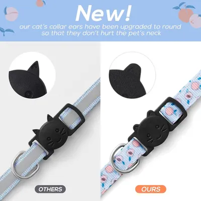 7er-Pack Katzenhalsband mit Früchten & Glocke - Sicherheit