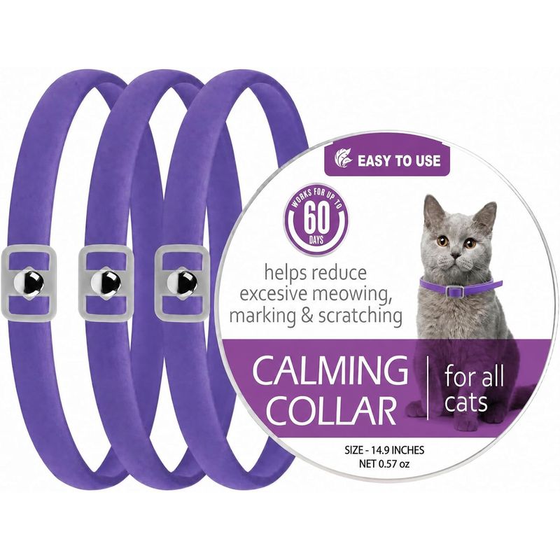 Pheromon-Beruhigungshalsband Katze - 3 Stk, 38 cm, lila