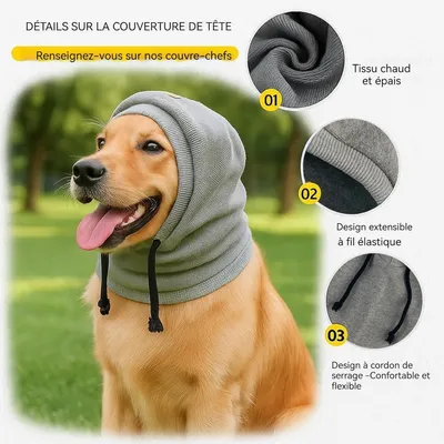 HausPets Gorro de invierno gris para perro + bufanda tubular (L)