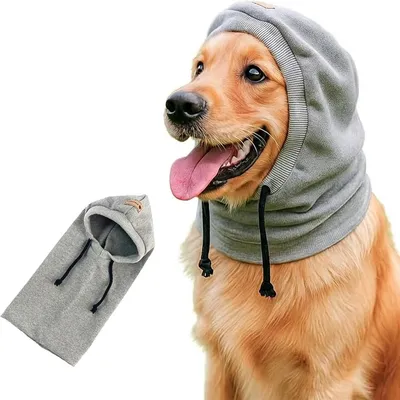 HausPets Gorro de invierno gris para perro + bufanda tubular (L)
