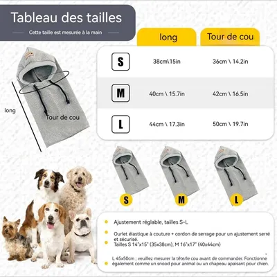 HausPets Gorro de invierno gris para perro + bufanda tubular (L)