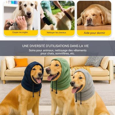 HausPets Gorro de invierno gris para perro + bufanda tubular (L)