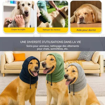 HausPets Gorro de invierno gris para perro + bufanda tubular (L)