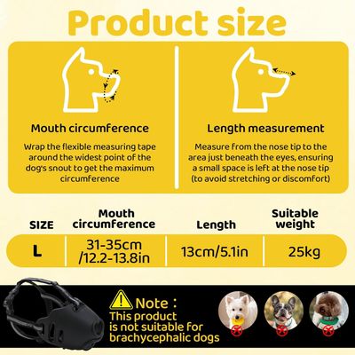 Muselière silicone souple - Boit, réglable, noir