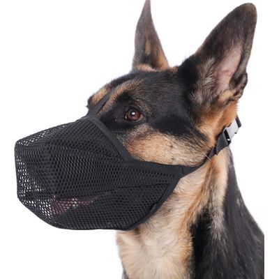Mayerzon Mesh-Maulkorb - Hecheln & Trinken möglich, L schwarz