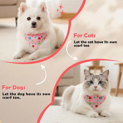 HausPets 6er Set Hunde-Bandanas mit verstellbarem Halsband