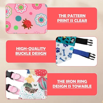 HausPets 6er Set Hunde-Bandanas mit verstellbarem Halsband